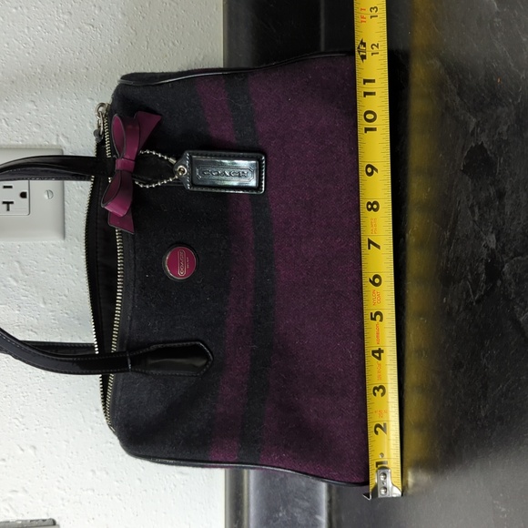Coach Stripe Wool Tote and Handbag - Picture 6 of 14